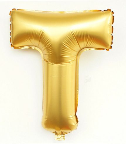 16 inch / 40cm Gold Letter T Foil Balloon