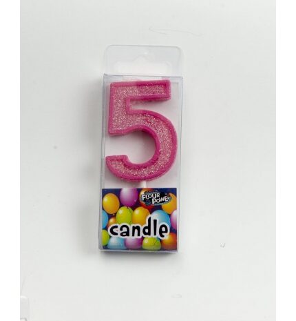 Mini Candle Number 5 Pink Colour Birthday Party