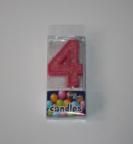 Mini Candle Number 4 Pink Colour Birthday Party