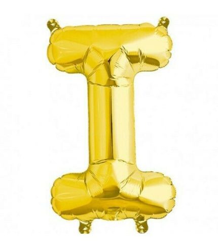 16 inch / 40cm Gold Letter I Foil Balloon