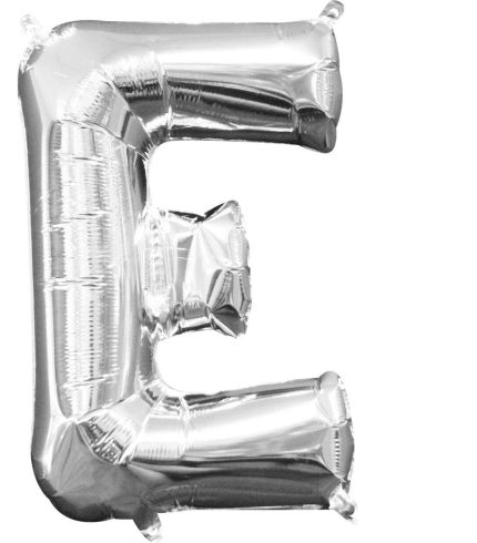 16 inch / 40cm Silver Letter E Foil Balloon