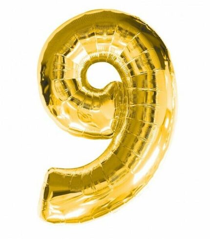 16 inch / 40cm Gold Number 9 Foil Balloon