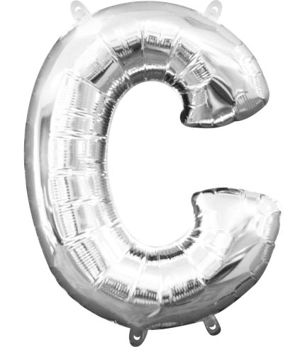 16 inch / 40cm Silver Letter C Foil Balloon
