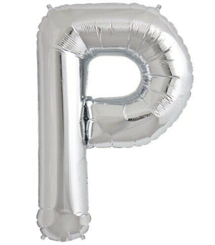 16 inch / 40cm Silver Letter P Foil Balloon