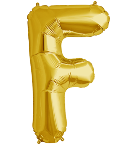 16 inch / 40cm Gold Letter F Foil Balloon
