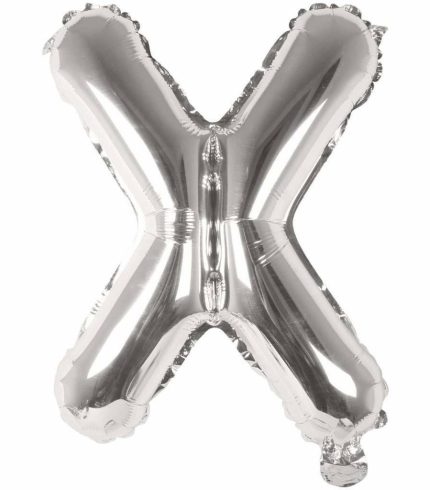 16 inch / 40cm Silver Letter X Foil Balloon