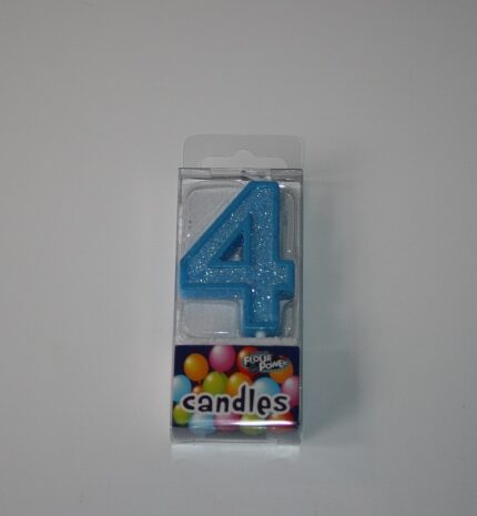 Mini Candle Number 4 Blue Colour Birthday Party