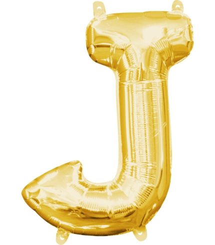 16 inch / 40cm Gold Letter J Foil Balloon