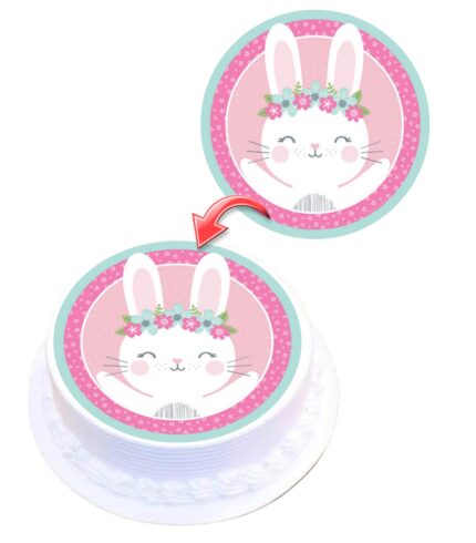 Happy Easter 1 Edible Cake Topper Round Images Cake Decoration
