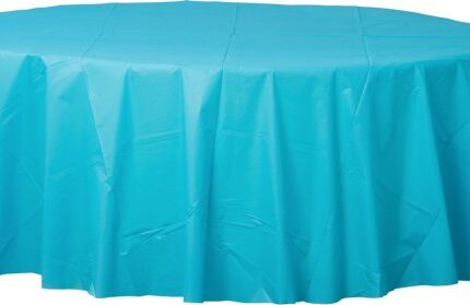 Plastic Round Table Cloth Tablecover – Caribbean Blue