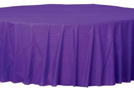 Plastic Round Table Cloth Tablecover – New Purple