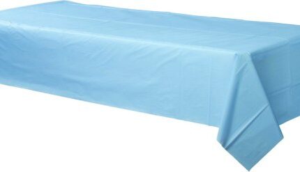 Plastic Rectangular Table Cloth Tablecover – Pastel Blue