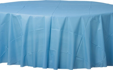 Plastic Round Table Cloth Tablecover – Pastel Blue