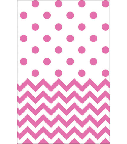Chevron Plastic Tablecover New Pink