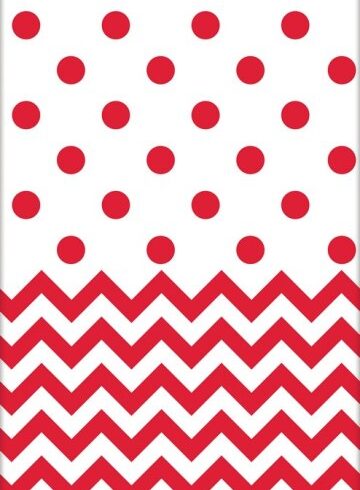 Chevron Plastic Tablecover Red