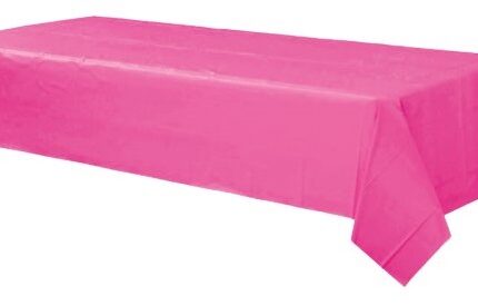 Plastic Rectangular Table Cloth Tablecover – Bright Pink
