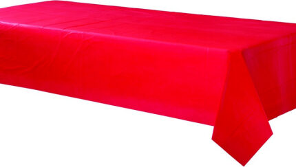 Plastic Rectangular Table Cloth Tablecover – Red