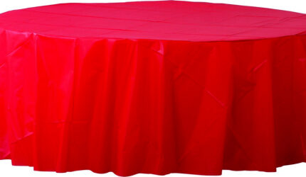 Plastic Round Table Cloth Tablecover – Red