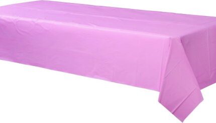Plastic Rectangular Table Cloth Tablecover – New Pink
