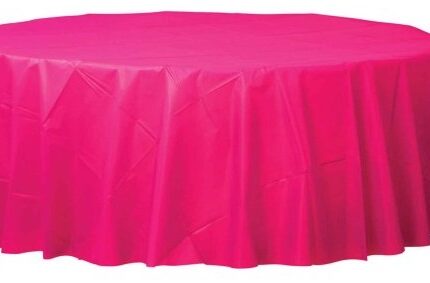 Plastic Round Table Cloth Tablecover – Magenta