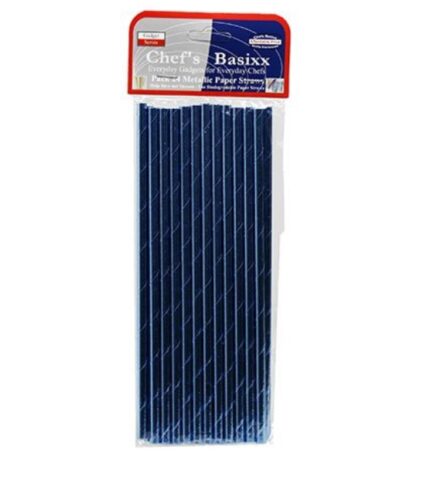 Paper Straw Metallic Blue