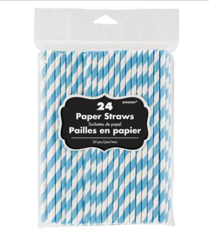 Paper Straw Carribean Blue
