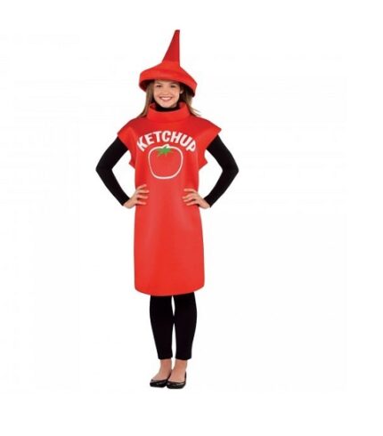 KETCHUP BOTTLE WOMEN GIRL COSTUMES FANCY DRESS UP PARTY ONE SIZE ADULT STANDARD