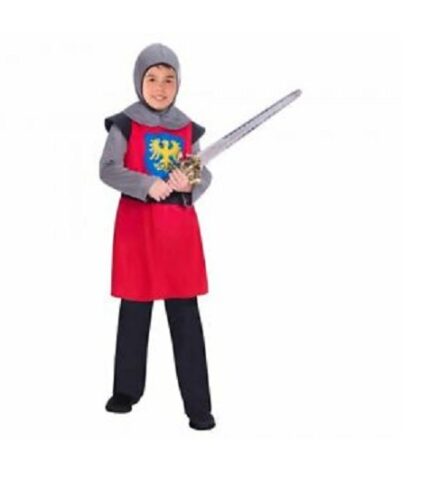 COSTUME MEDIEVAL KNIGHT RED BOYS COSTUME 6-12 YEARS OLD COSTUME PARTY
