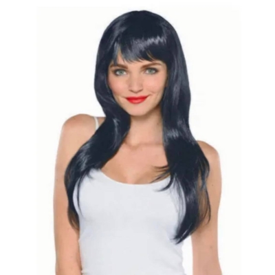 LONG CURRY WOMAN WIG – BLACK
