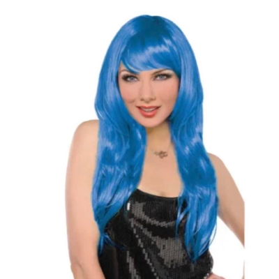 LONG CURRY WOMAN WIG – BLUE
