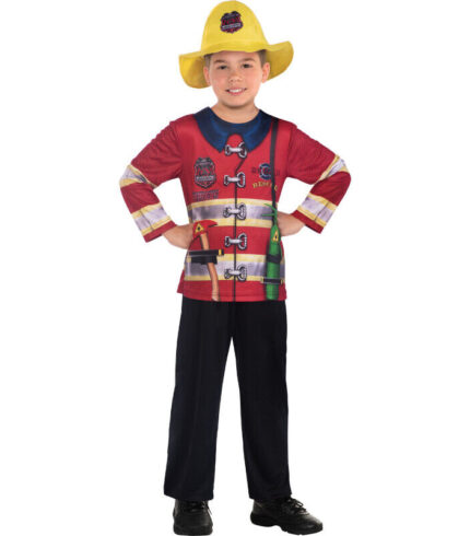 Fire Fighter Kids Costume 3-10 Years Old