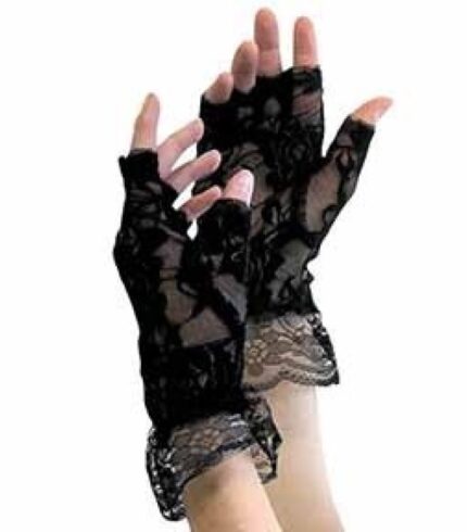 Fingerless Lace Gloves Black