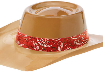 WESTERN PLASTIC COWBOY HAT WITH BAND