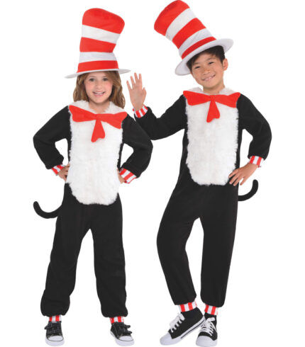 COSTUME DR. SEUSS THE CAT IN THE HAT JUMPSUIT SET 4-6 YEARS