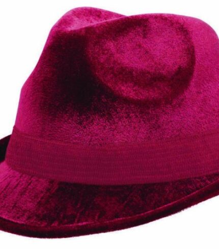 Fedora Velour Hat – Burgundy