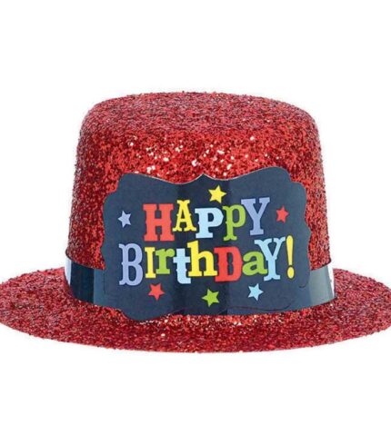 Birthday Brights Mini Hat Glitter Plastic