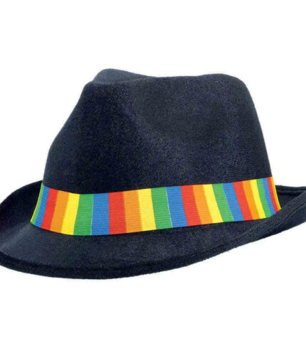 Fedora Velour Hat – Rainbow