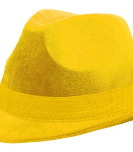 Fedora Velour Hat – Yellow