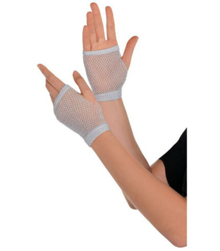 Short Fishnet Gloves – Silver