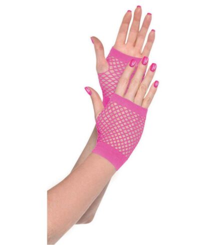 Short Fishnet Gloves – Pink