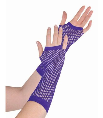 Fishnet Gloves Long – Purple