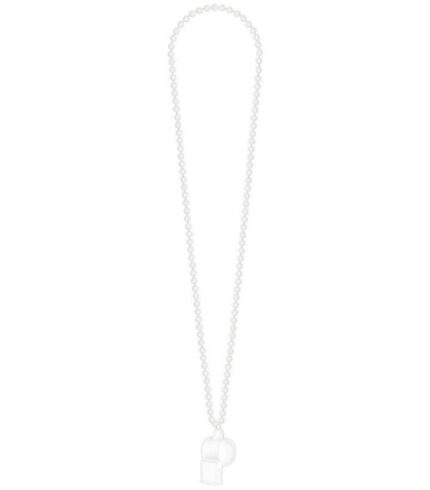 Whistle On Chain Necklace – White