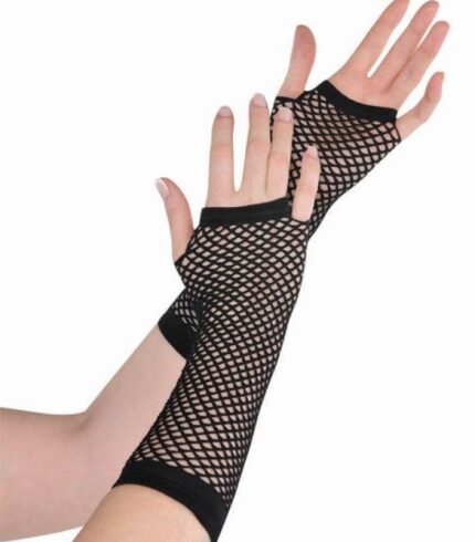 Fishnet Gloves Long – Black