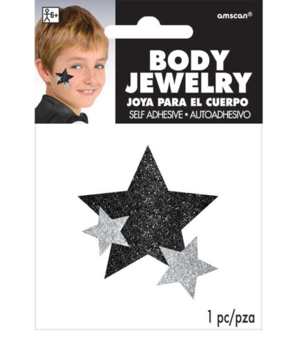 Glitter Star Body Jewelry – Black