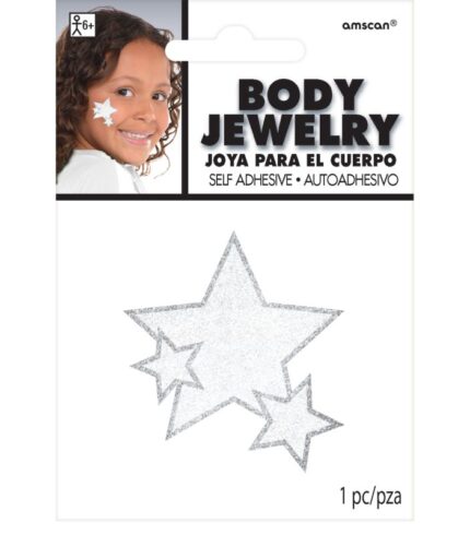 Glitter Star Body Jewelry – White