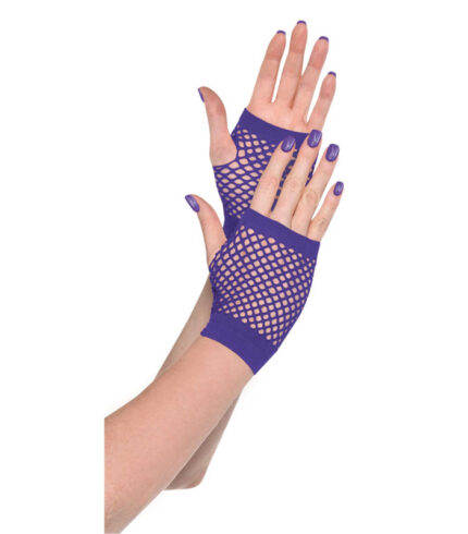 Short Fishnet Gloves – Purple