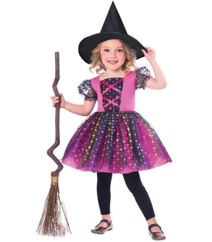 Costume Rainbow Witch Girls 1-8 Years