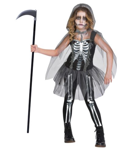 Costume Skeleton Reaper Girls 6-14 Years