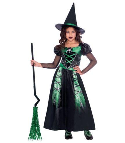 Costume Spider Witch Girls 3-10 Years