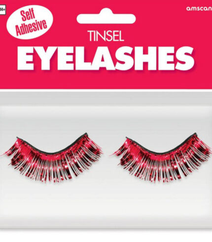 Tinsel Eyelashes – Red